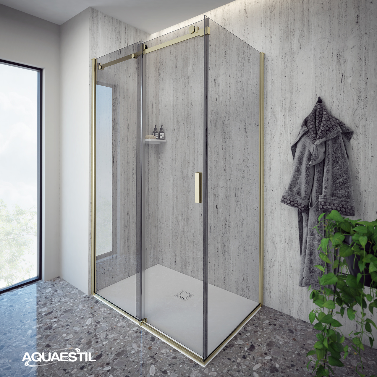 Artego DW ZLATNI sivo staklo web