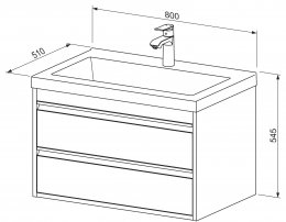 Vanity unit CONNECT 80 with basin
