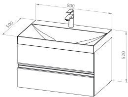 Unterschrank LYRA 80 mit Waschbecken
