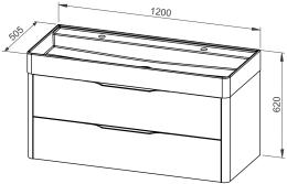 Unterschrank ARDEA 120 mit Waschbecken
