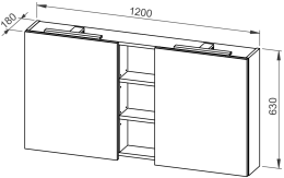Viseći ormarić MYRA 120 s ogledalom